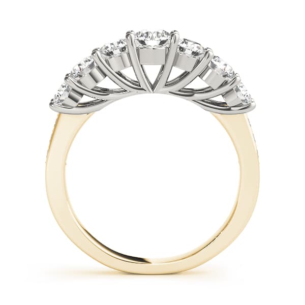 Prong Set Wedding Band (1.6 ct. tw.), Side view in yellow gold