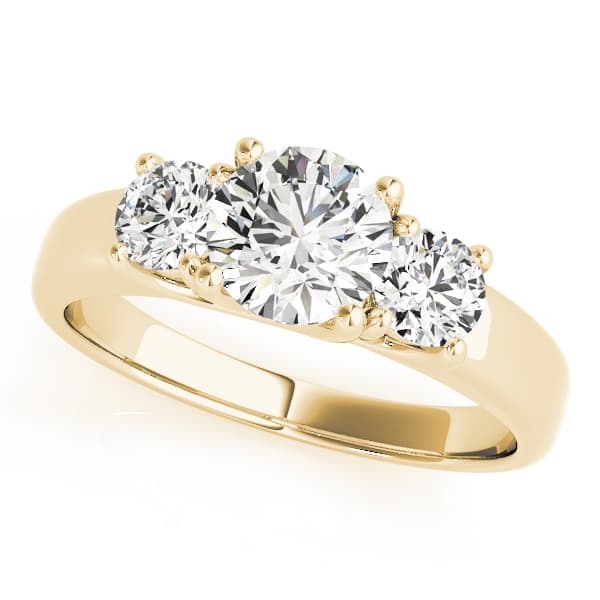 3-Stone Trellis Engagement Ring, style 83617, Front view in yellow gold