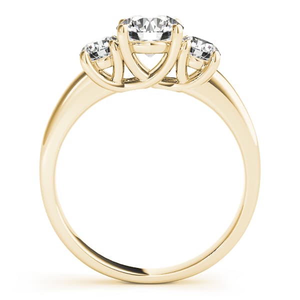 3-Stone Trellis Engagement Ring, style 83617, Side view in yellow gold