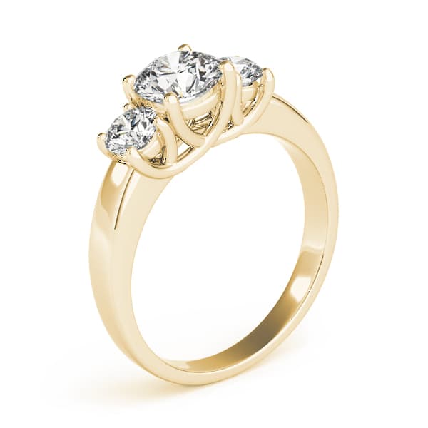 3-Stone Trellis Engagement Ring, style 83617, Top view in yellow gold