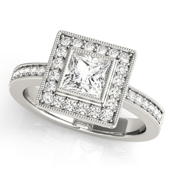 ENGAGEMENT RINGS HALO SQUARE & CUS — style 83651 in 10k White Gold