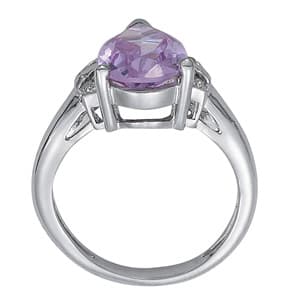 Pear Gemstone Ring (0.06 ct. tw.), Side view in white gold or platinum