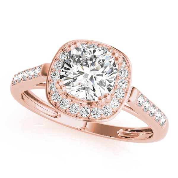 Princess & Cushion Gemstone Ring, style 83717, Front view in rose gold