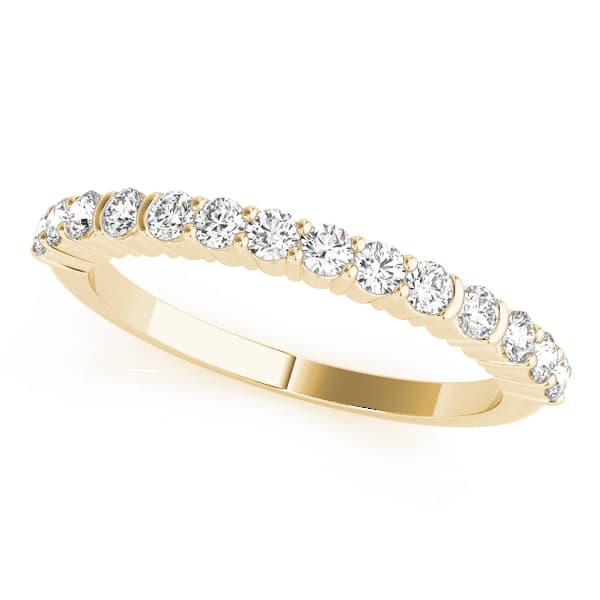 Single Row Prong Set Wedding Ring (0.42 ct. tw.), Front view in yellow gold