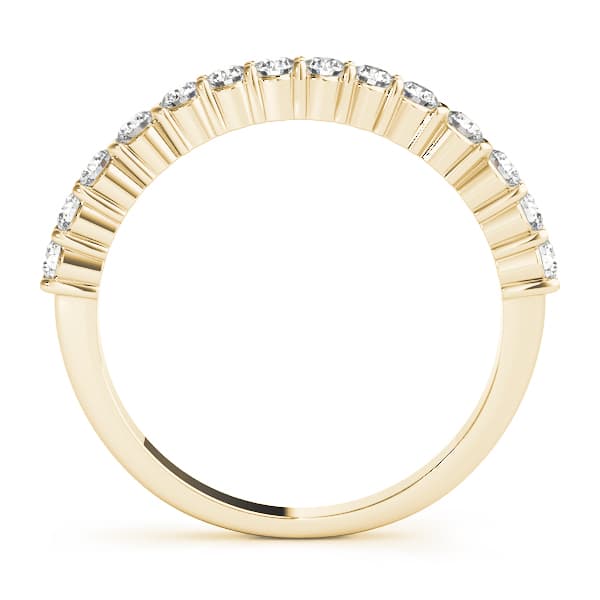 Single Row Prong Set Wedding Ring (0.42 ct. tw.), Side view in yellow gold