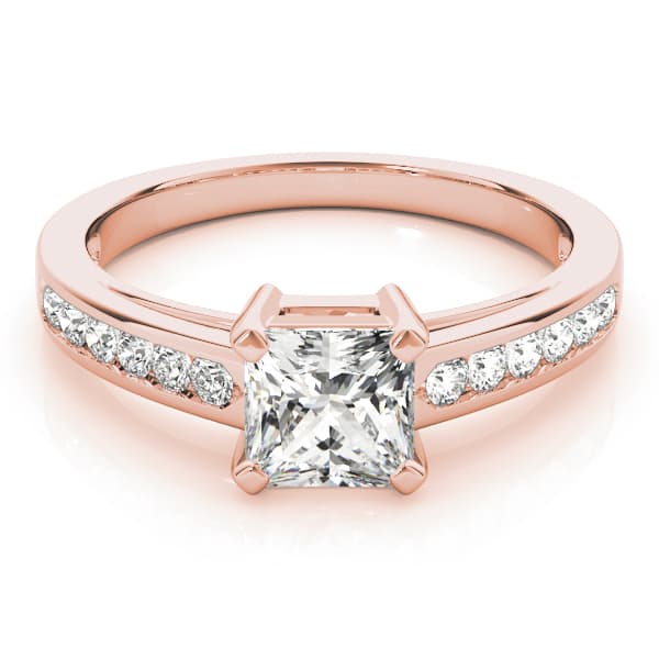 Channel Set Single Row Engagement Ring, style 83754, On hand view in rose gold
