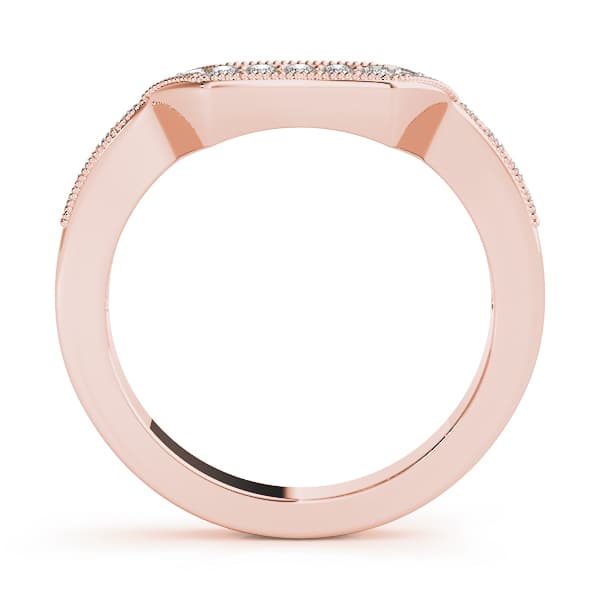 Curved Wedding Band (0.19 ct. tw.), Side view in rose gold