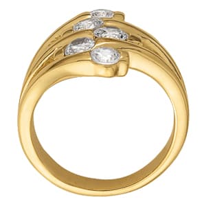 Multi-Row Color Fashion Rings (1.02 ct. tw.), Side view in white gold or platinum