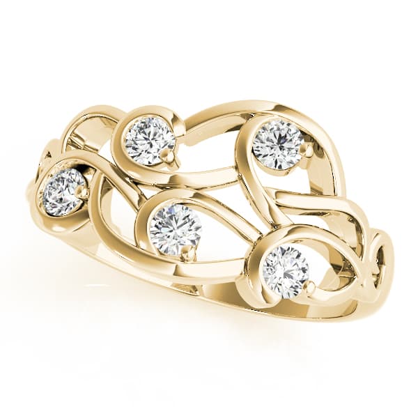 Swirling Fashion Ring (0.3 ct. tw.), Front view in yellow gold