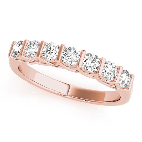 Bar Set Wedding Band (0.98 ct. tw.), Front view in rose gold