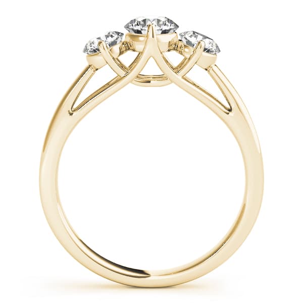 3-Stone Trellis Engagement Ring, style 83821, Side view in yellow gold