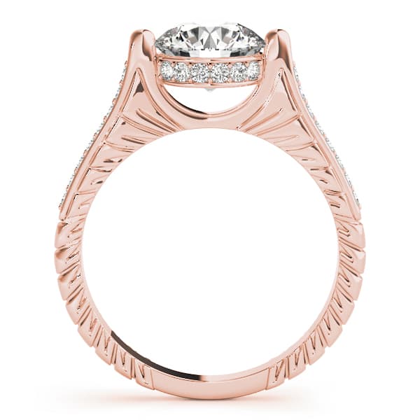 Antique Engagement Ring, style 83868, Side view in rose gold