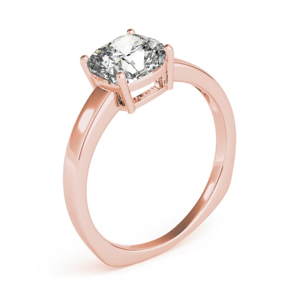 Solitaire Prince Engagement Ring, style 83878, Top view in rose gold