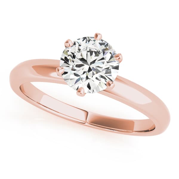 Solitaire Engagement Ring, style 83960, Front view in rose gold