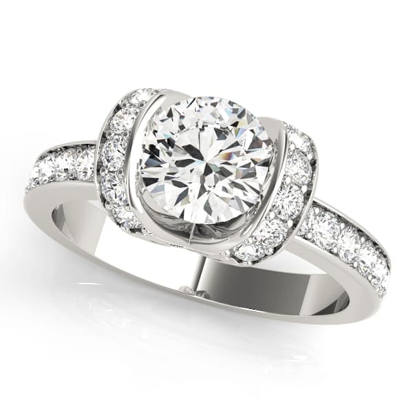 ENGAGEMENT RINGS SINGLE ROW PRONG — style 84041 in 10k White Gold