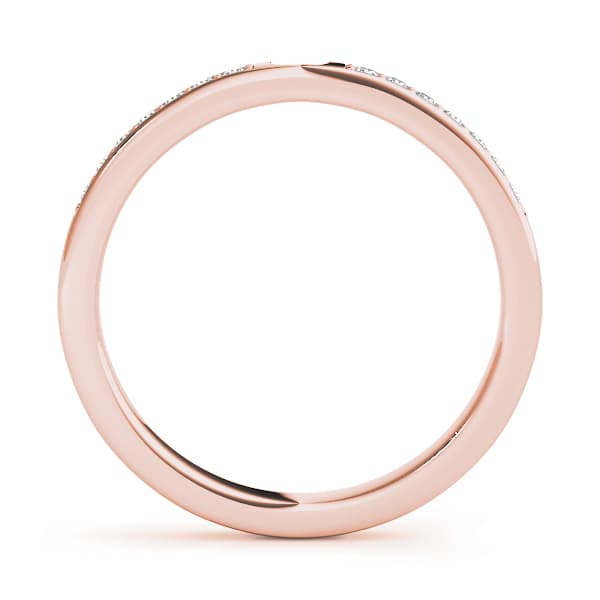 Prong Set Wedding Band (0.09 ct. tw.), Side view in rose gold