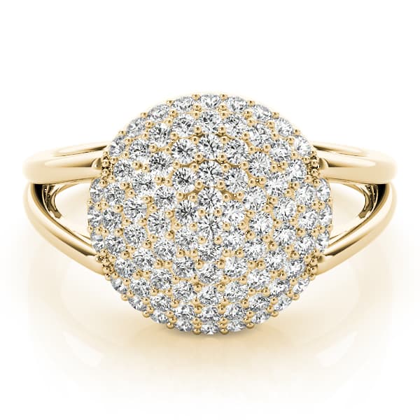 Diamond Fashion Cluster (0.54 ct. tw.), On hand view in yellow gold
