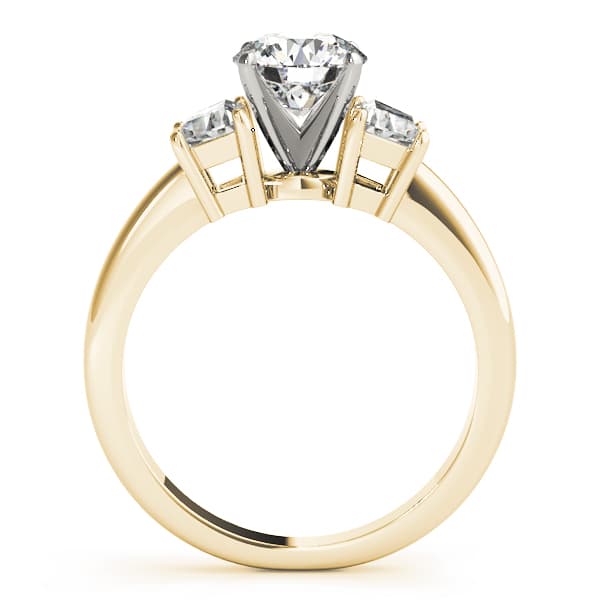 3-Stone Trapezoid Engagement Ring, style 84112, Side view in yellow gold