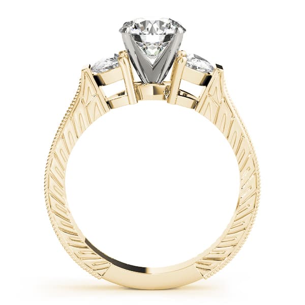 Fancy Shape Any S Engagement Ring, style 84116, Side view in yellow gold