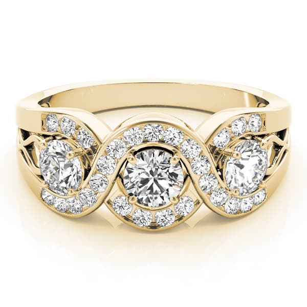 Infinity Twisted Channel Set Engagement Ring, style 84119, On hand view in yellow gold