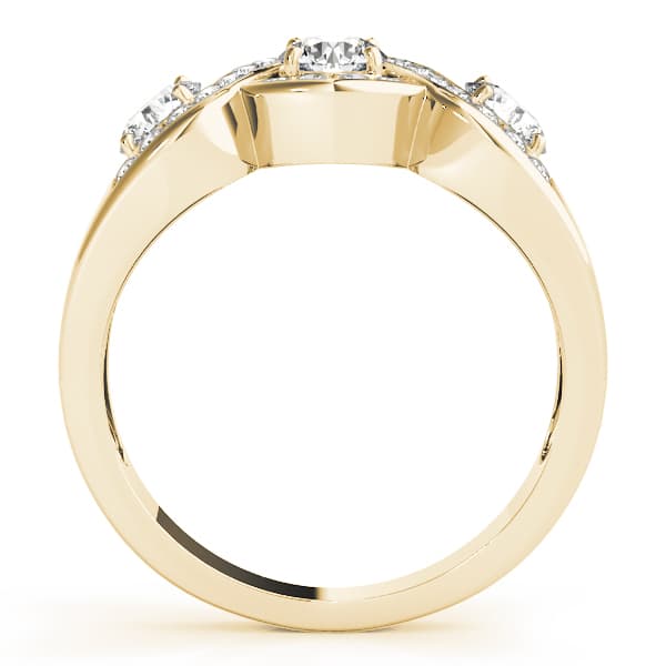 Infinity Twisted Channel Set Engagement Ring, style 84119, Side view in yellow gold