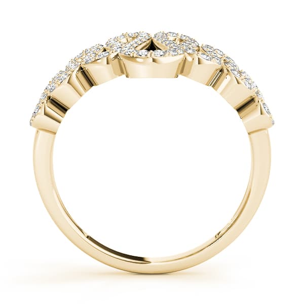 Pavé Wavy Fashion Ring (1/2 ct. tw.), Side view in yellow gold
