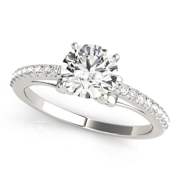 ENGAGEMENT RINGS SINGLE ROW PRONG — style 84254 in 10k White Gold