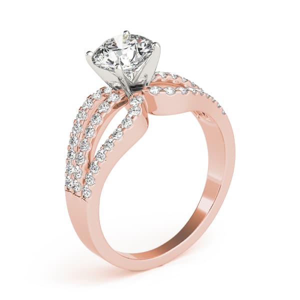 Multi-Row Engagement Ring, style 84257, Top view in rose gold