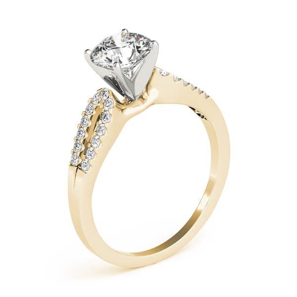Multi-Row Engagement Ring, style 84260, Top view in yellow gold