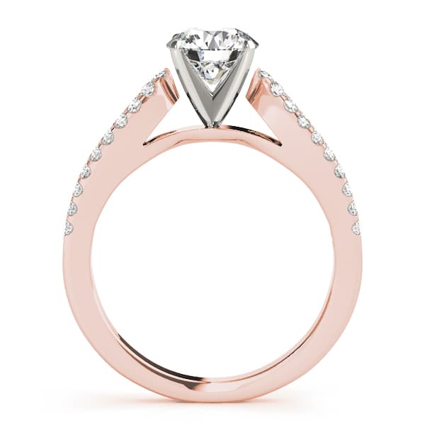 Split Band Cathedral Engagement Ring, style 84272, Side view in rose gold