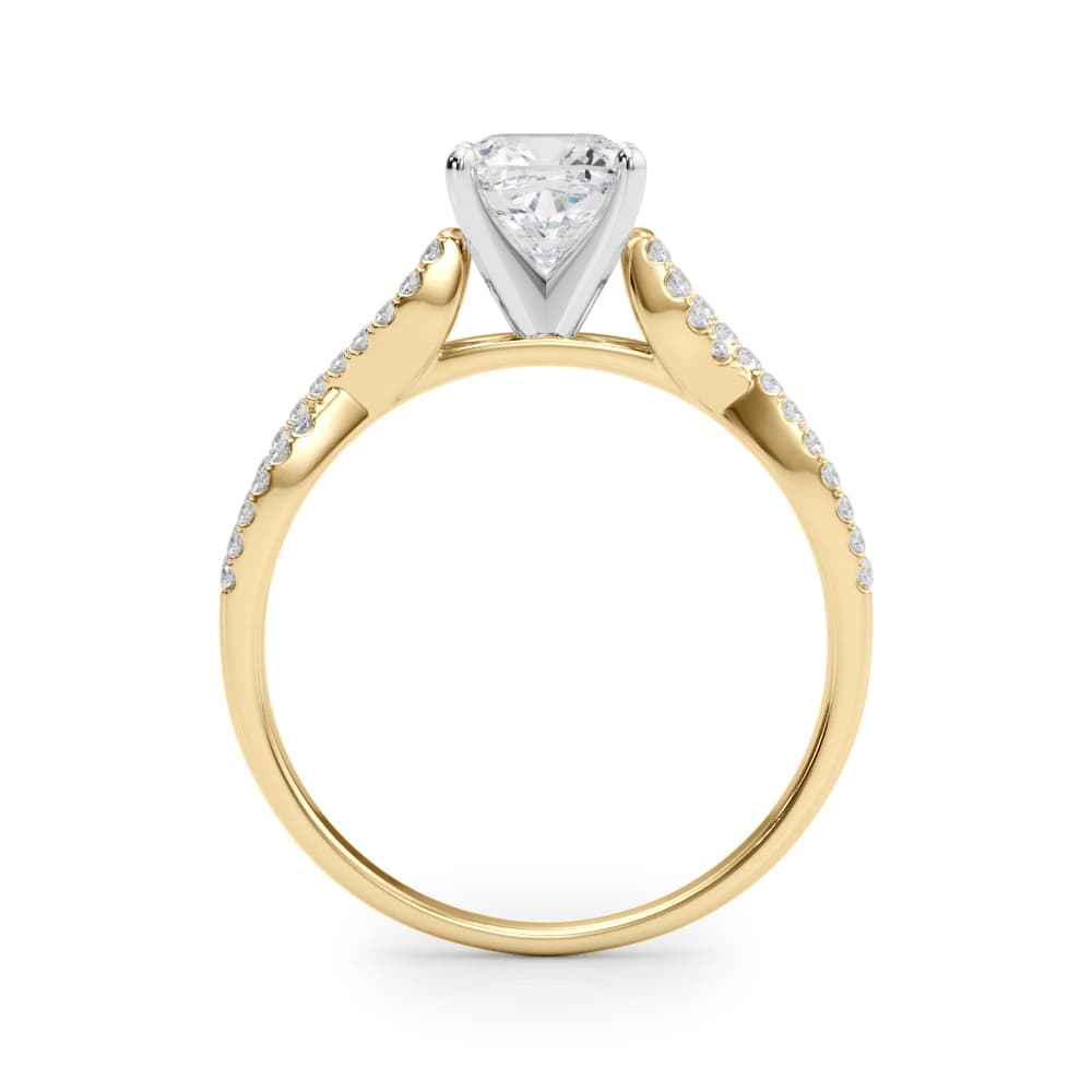 Infinity Engagement Ring, style 84274, Side view in yellow gold