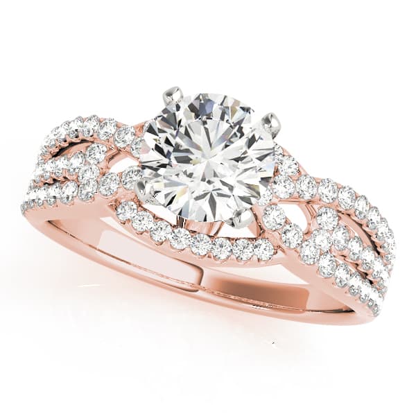 Multi-Row Engagement Ring, style 84278, Front view in rose gold