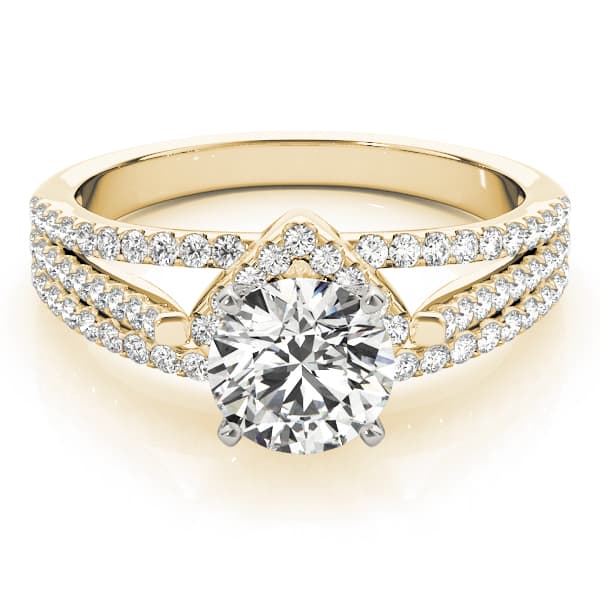 Multi-Row Engagement Ring, style 84279, On hand view in yellow gold