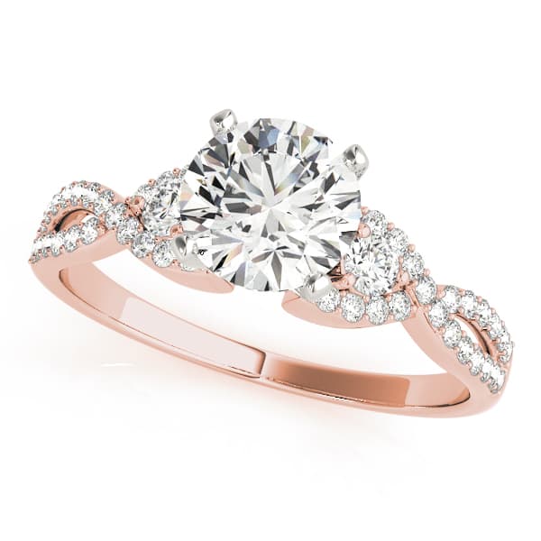 Bypass Multi-Row Twisted Engagement Ring, style 84280, Front view in rose gold