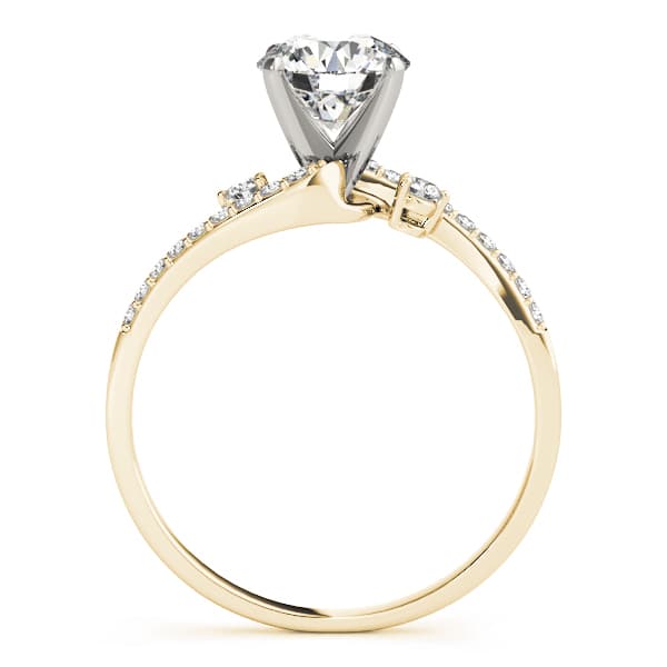 Bypass Single Row Engagement Ring, style 84287, Side view in yellow gold