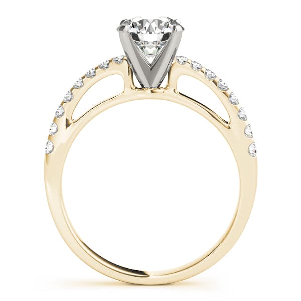 Single Row Prong Engagement Ring, style 84294, Side view in yellow gold