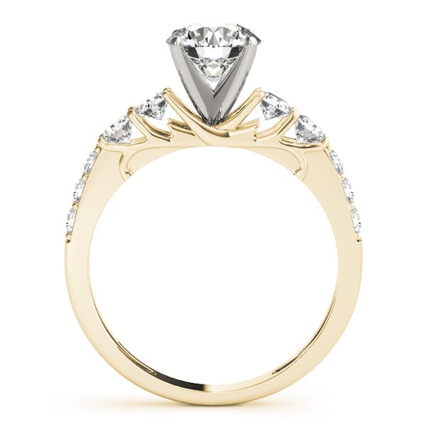 Single Row Prong Engagement Ring, style 84304, Side view in yellow gold