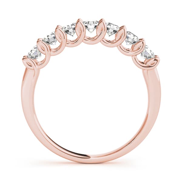 U-Prong Wedding Bands (0.7 ct. tw.), Side view in rose gold