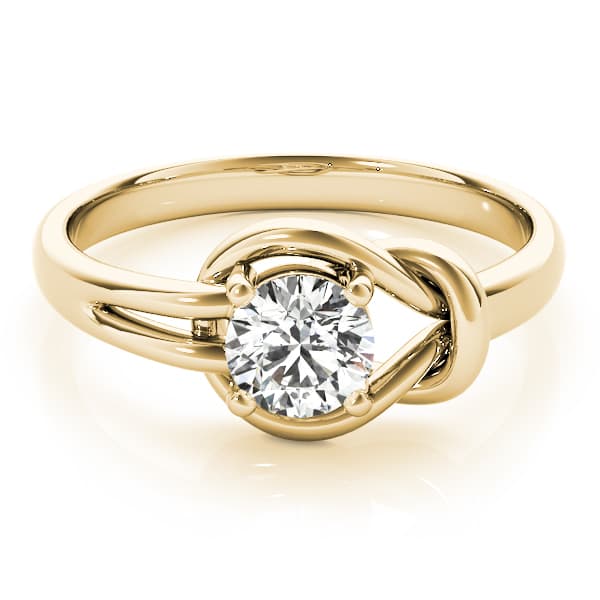 Single Loop Love Knot Engagement Ring, style 84339, On hand view in yellow gold