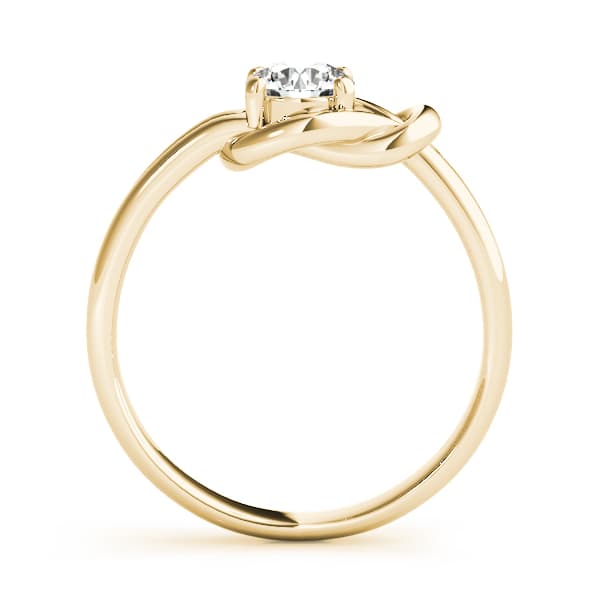 Single Loop Love Knot Engagement Ring, style 84339, Side view in yellow gold
