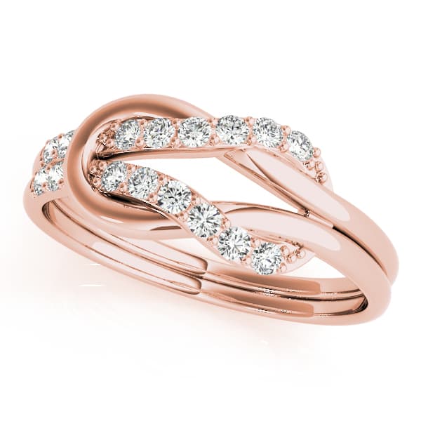 Diamond Love Knot Ring (1/4 ct. tw.), Front view in rose gold