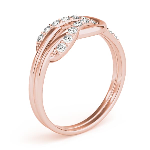 Diamond Love Knot Ring (1/4 ct. tw.), Angle view in rose gold