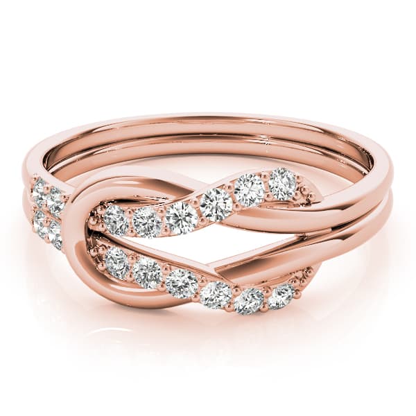 Diamond Love Knot Ring (1/4 ct. tw.), On hand view in rose gold