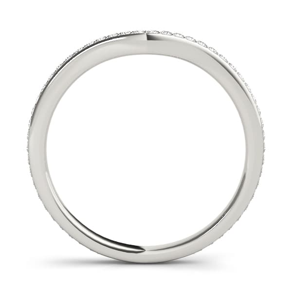 Prong In Channel Curved Wedding Band (1/4 ct. tw.), Side view in white gold or platinum