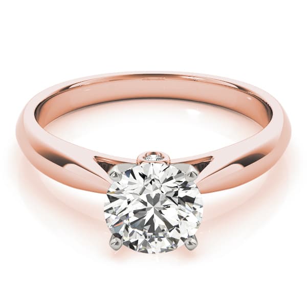 Solitaire Engagement Ring, style 84355, On hand view in rose gold