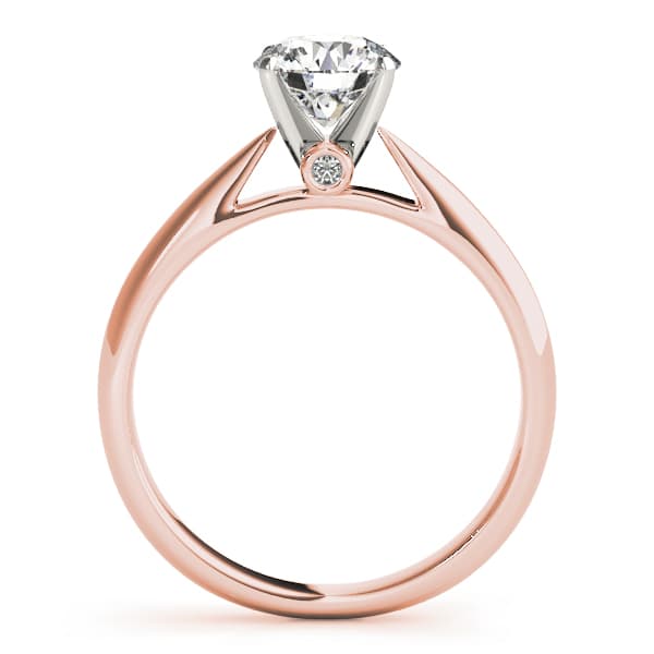 Solitaire Engagement Ring, style 84355, Side view in rose gold