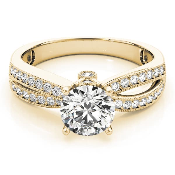 Multi-Row Engagement Ring, style 84386, On hand view in yellow gold