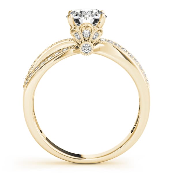 Multi-Row Engagement Ring, style 84386, Side view in yellow gold