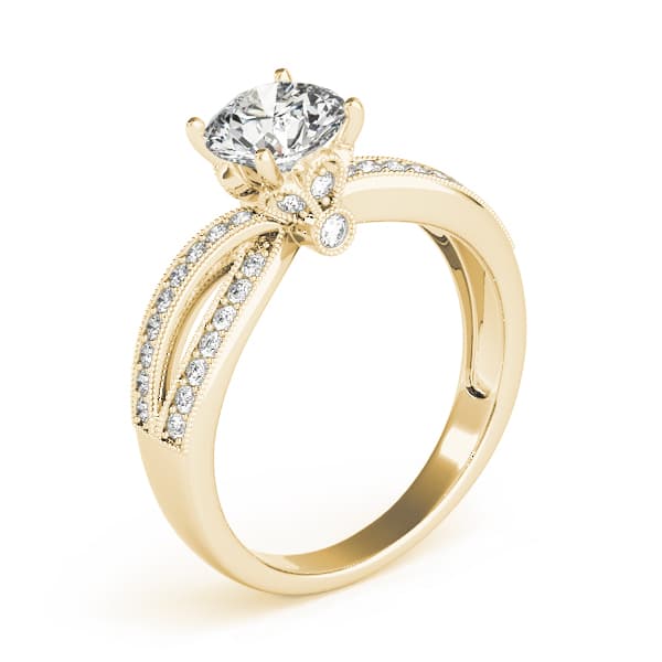 Multi-Row Engagement Ring, style 84386, Top view in yellow gold