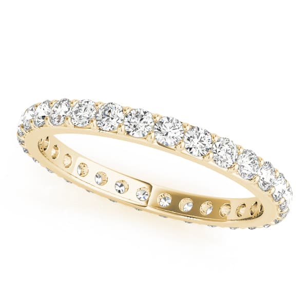 Shared Prong Eternity Wedding Band — .01,S5 (3/8 ct. tw.), Front view in yellow gold